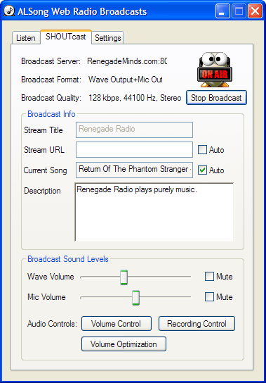 Broadcast web radio stations with ALSong and SHOUTcast